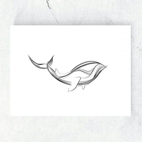 poster-walvis-dolfijn-zwart-wit-fine-lines-studio-tosca-ansichtkaart
