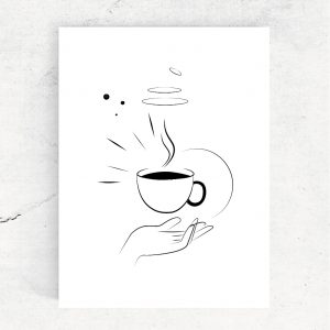 holy coffee poster-koffie-espresso-coffee-cappuccino-fine-line-zwart-wit-illustraties-studio-tosca