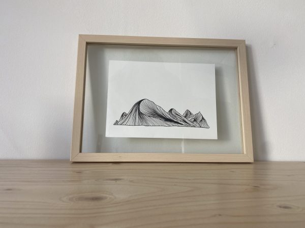 fine line duinen bergen illustratie poster travel illustration studio Tosca Terschelling