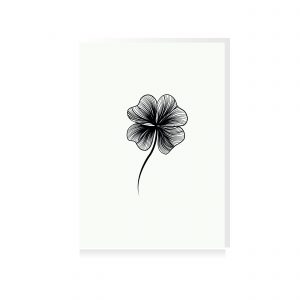 ansichtkaart klavertje vier fine line illustratie klavertjevier bloem plant studio tosca trots wenskaart