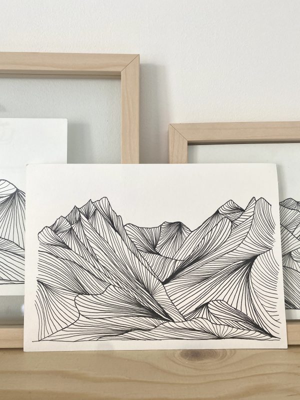 fine line illustratie Königsleiten kunst art mountains
